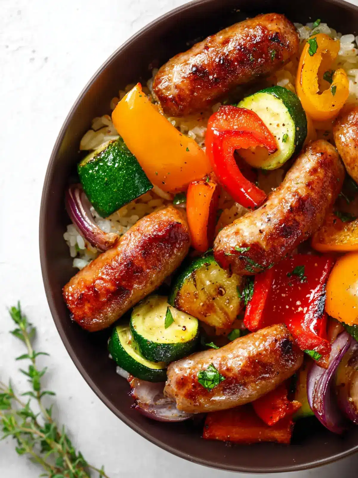 10 Minute Air Fryer Chicken Sausage and Veggies Second Image cs7tuv