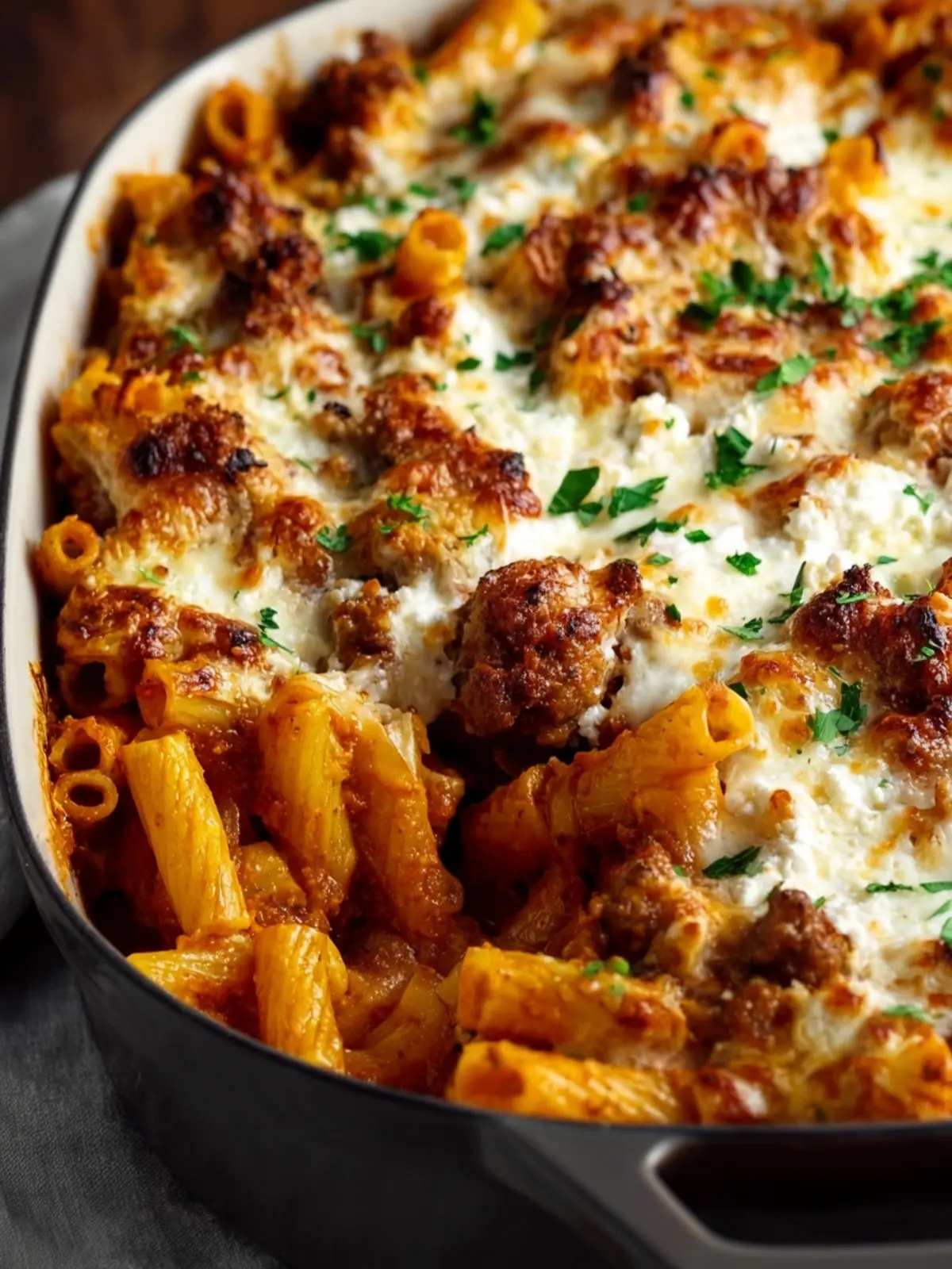Baked Ziti with Sausage and Ricotta Recipe Fourth Image yieura