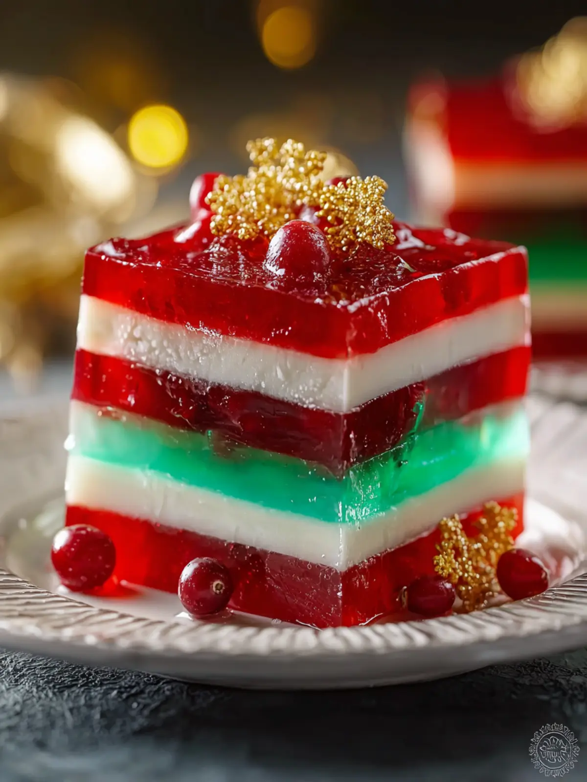 Easy Layered Christmas Jello First Image