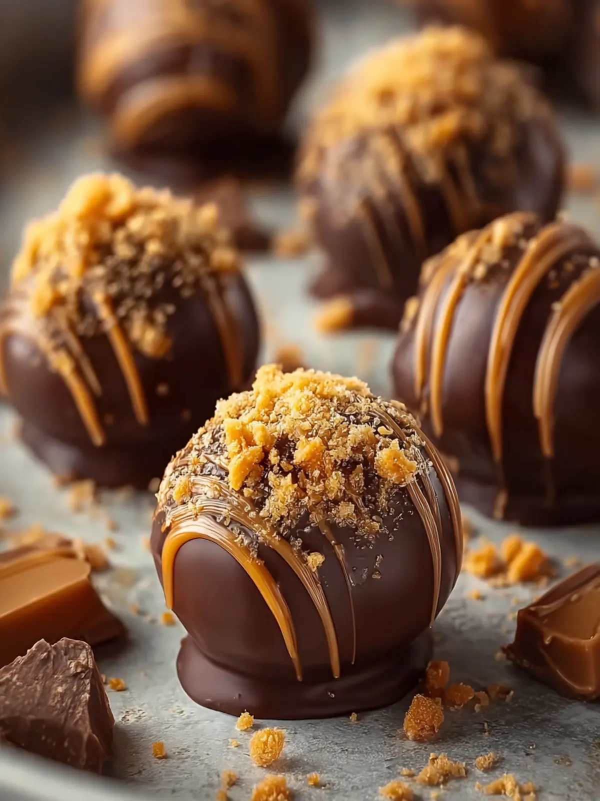 No Bake Caramel Crunch Butterfinger Truffles First Image