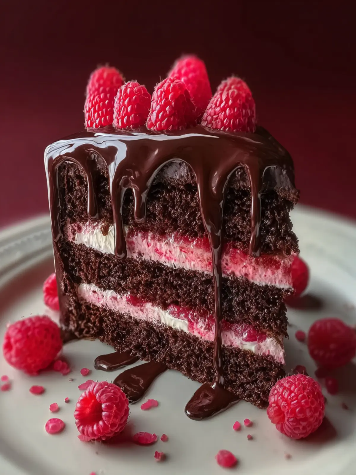 Raspberry Chocolate Layer Cake Fourth Image qvfale