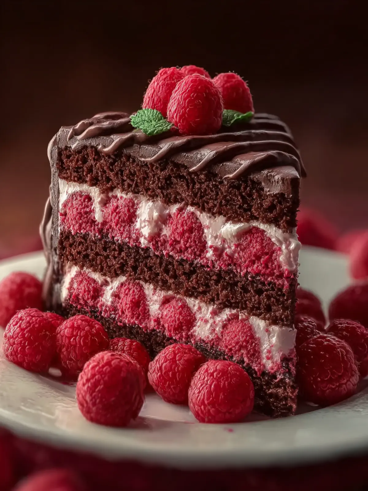 Raspberry Chocolate Layer Cake Third Image vaj6ti