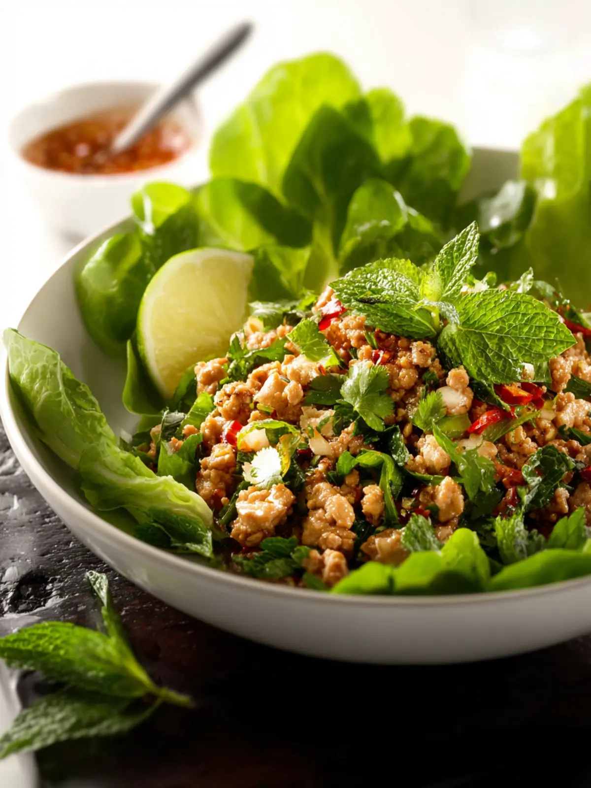 Thai Chicken Larb Salad: A Fresh, Flavorful Twist You'll Love 7 Thai Chicken Larb Salad Third Image fekwsa