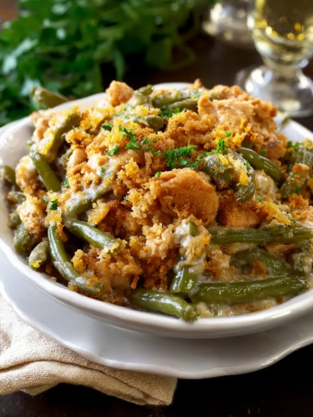 Slow Cooker Chicken Stuffing Green Bean Casserole First Image
