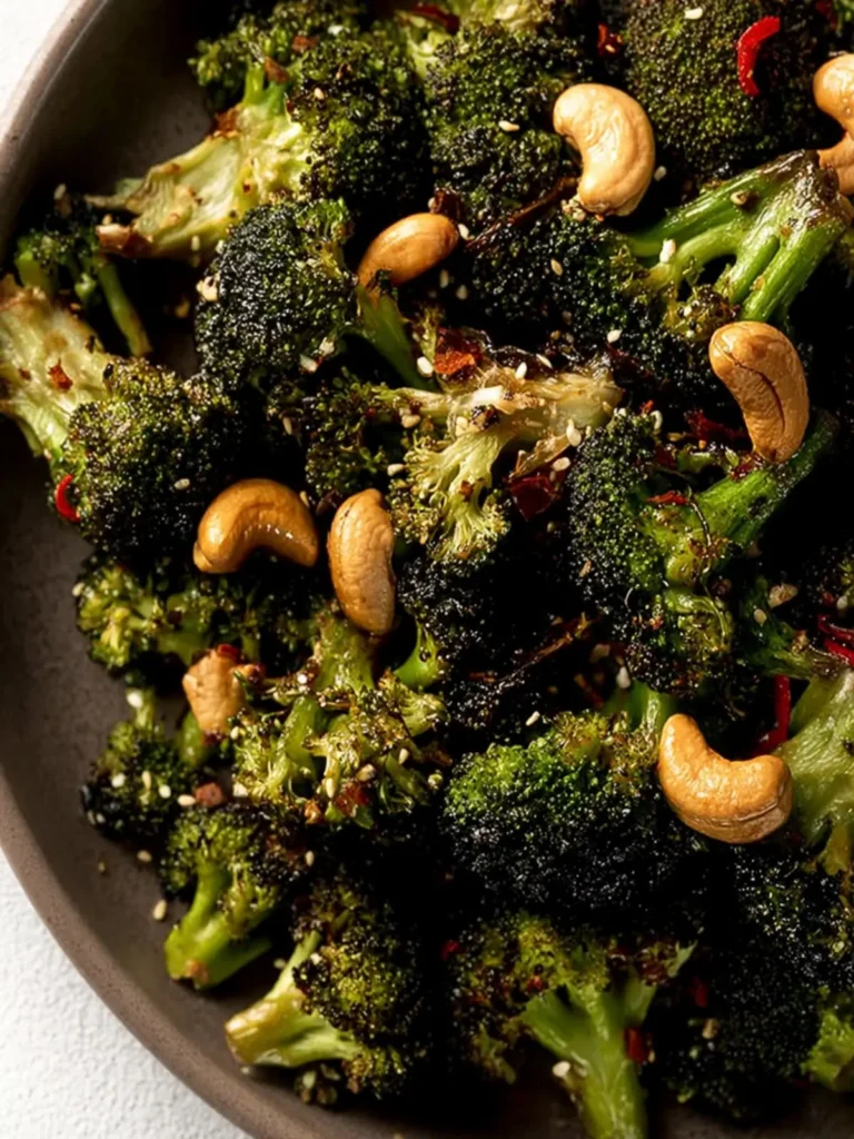 Chili Oil Roasted Broccoli with Cashews First Image