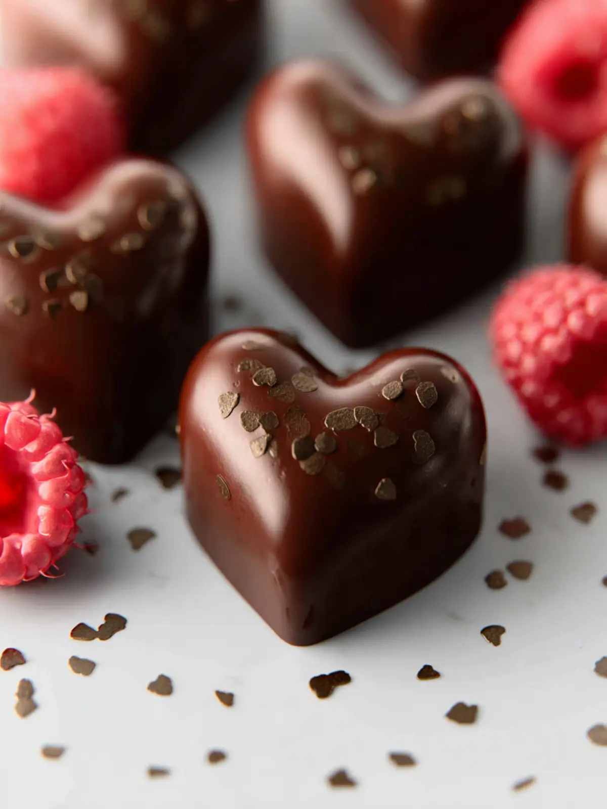 Dark Chocolate Raspberry Hearts First Image