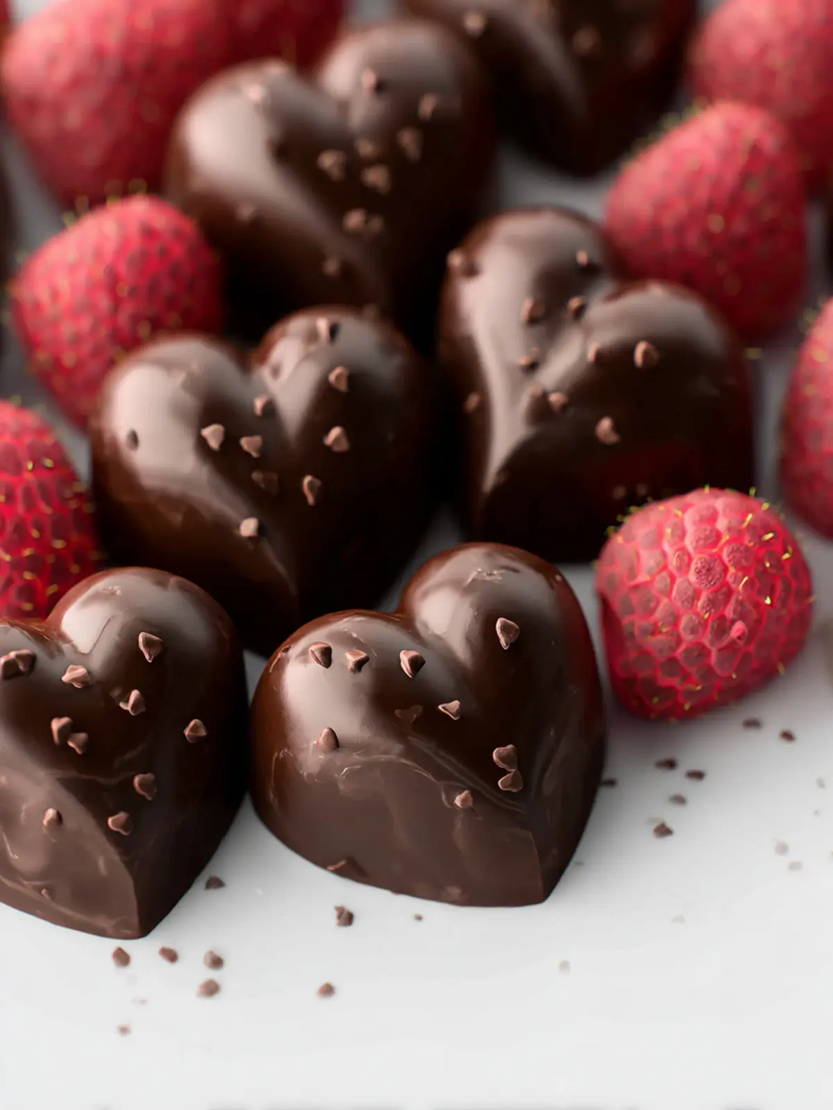 Dark Chocolate Raspberry Hearts Second Image wzih2h