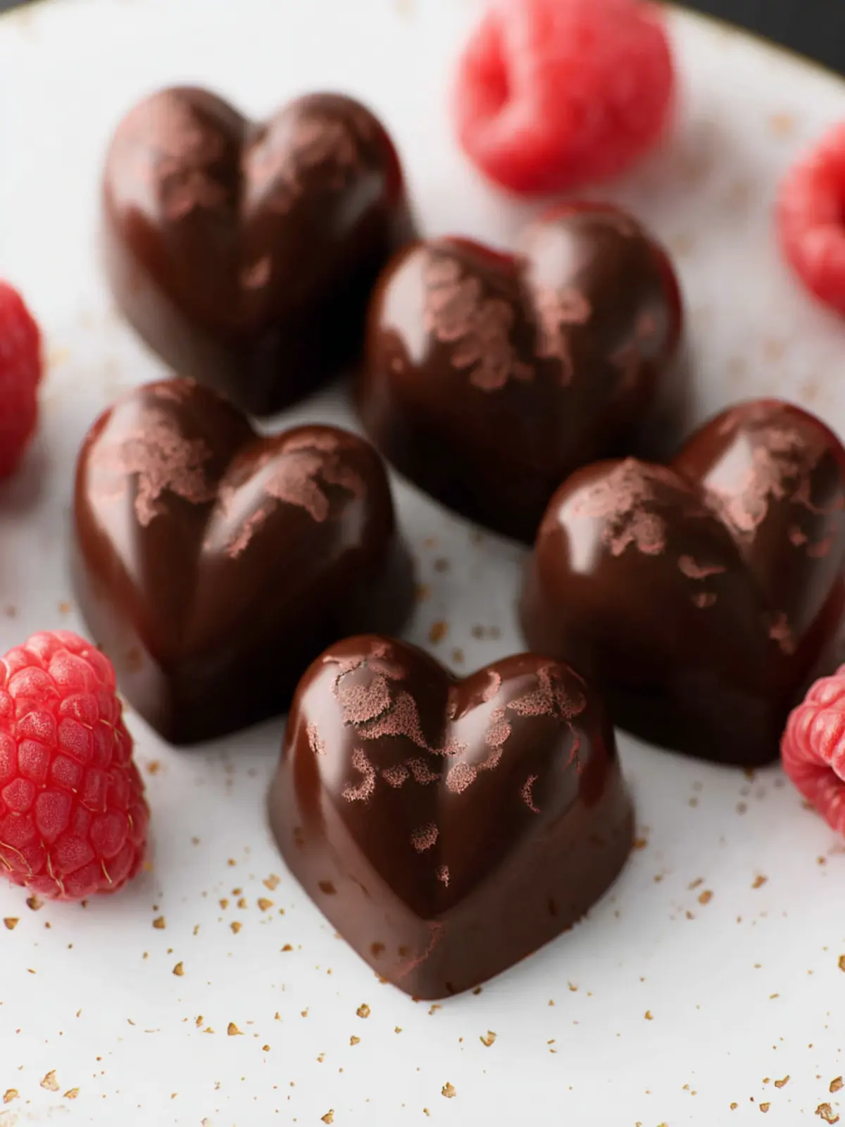Dark Chocolate Raspberry Hearts Third Image uyetcw
