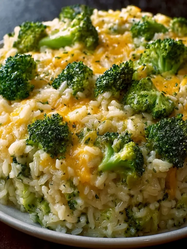 Easy Broccoli Cheese Rice Casserole First Image