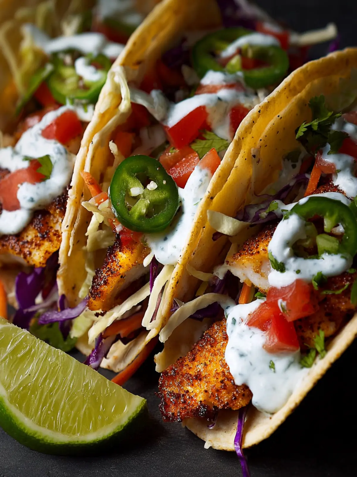 Fish Tacos with Cilantro Lime Yogurt Sauce Second Image fcelaf