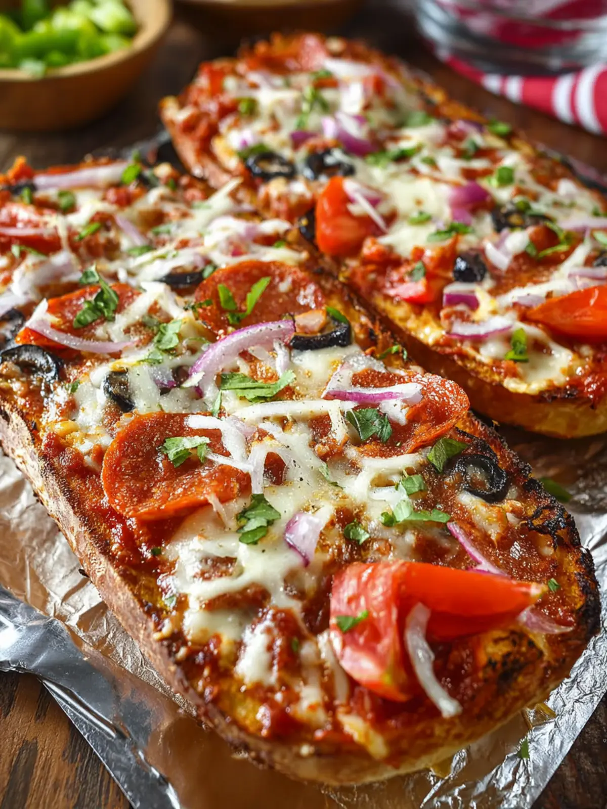 Grilled French Bread Pizza Supreme Third Image vmpq08