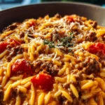 Ground Beef Orzo: Irresistibly Comforting Tomato Cream Sauce 9 Ground Beef Orzo with Tomato Cream Sauce First Image