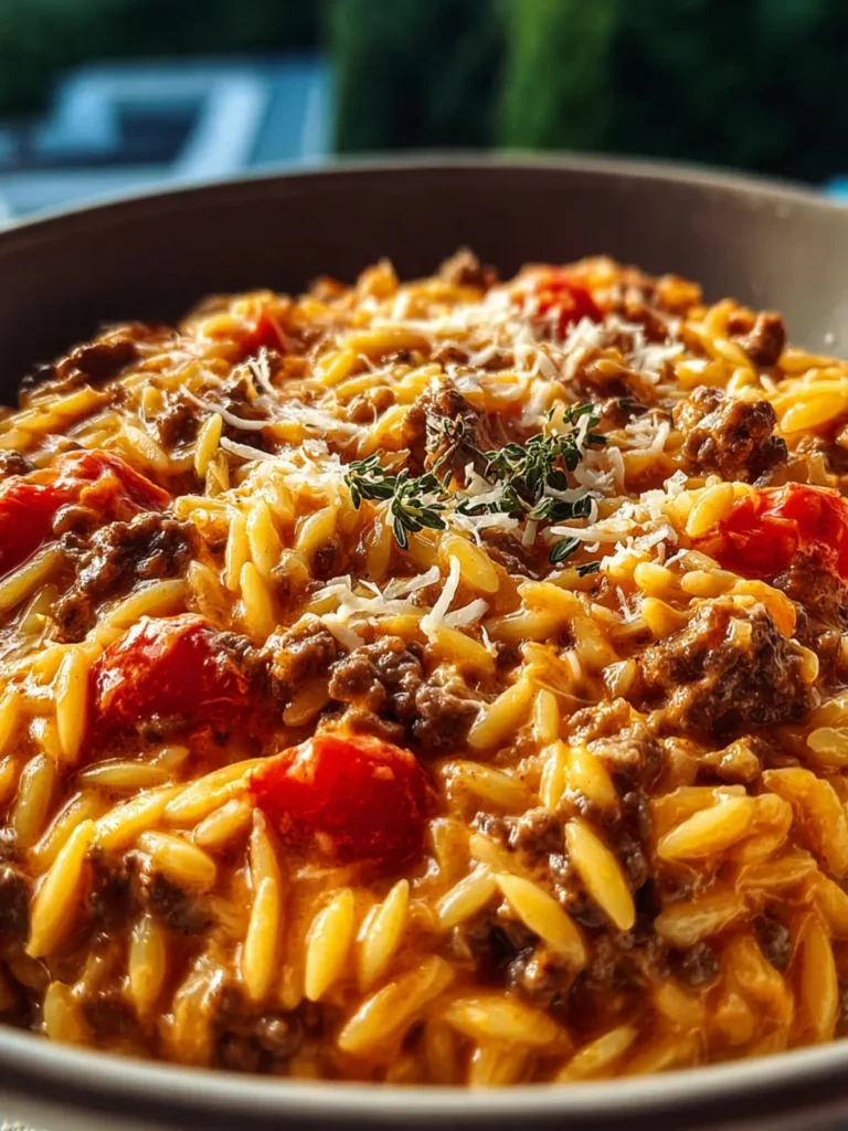 Ground Beef Orzo: Irresistibly Comforting Tomato Cream Sauce