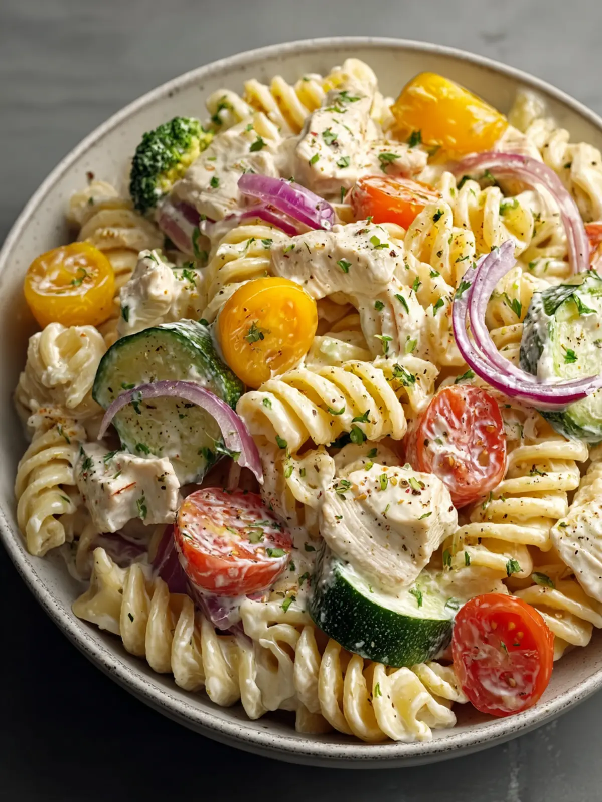 High Protein Creamy Ranch Pasta Salad Fourth Image mdl5bn