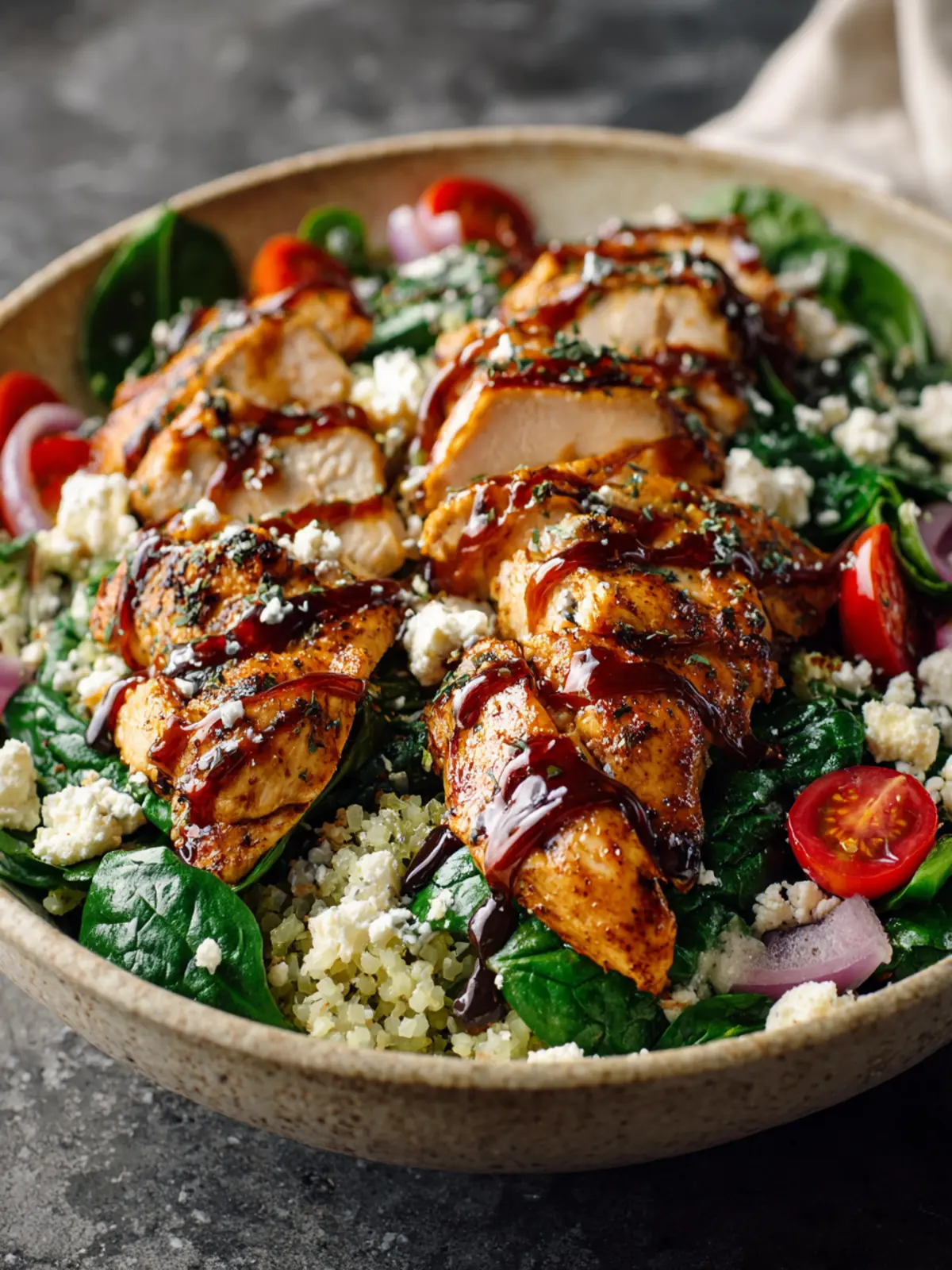 Chicken Spinach Meal Prep Bowls Third Image k9lj7c