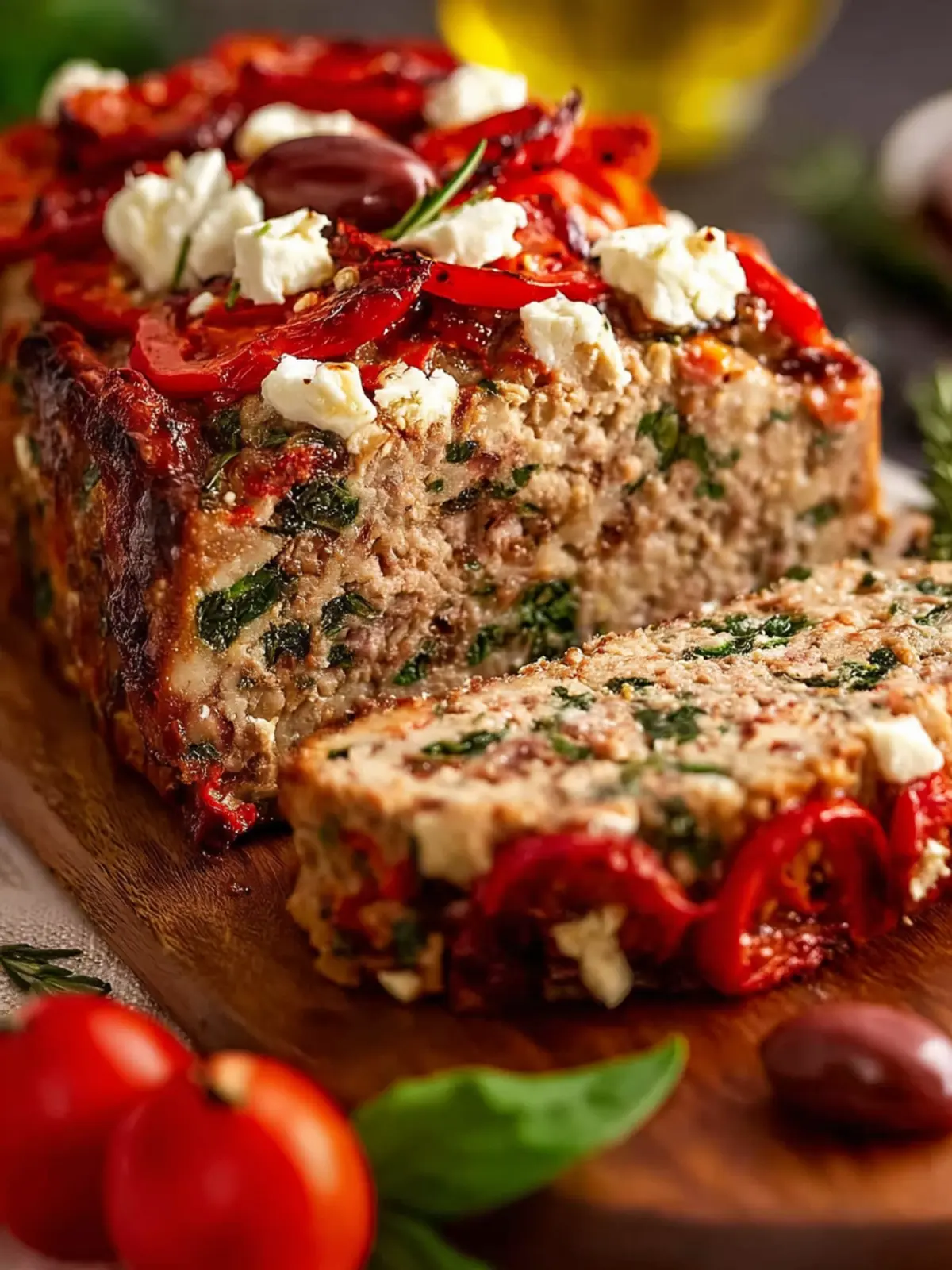 Greek Meatloaf with Feta Cheese Gluten free Keto DF Paleo variation Second Image o8yvnr