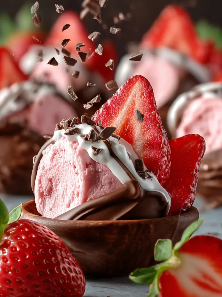 Indulge in Chocolate Strawberry Frozen Yogurt Bites First Image