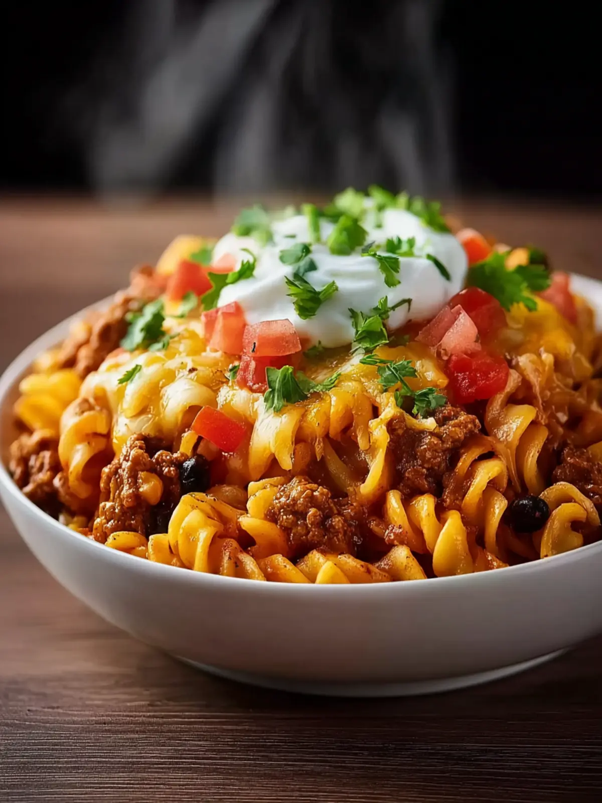 Loaded Taco Pasta Bake Third Image wm83eq