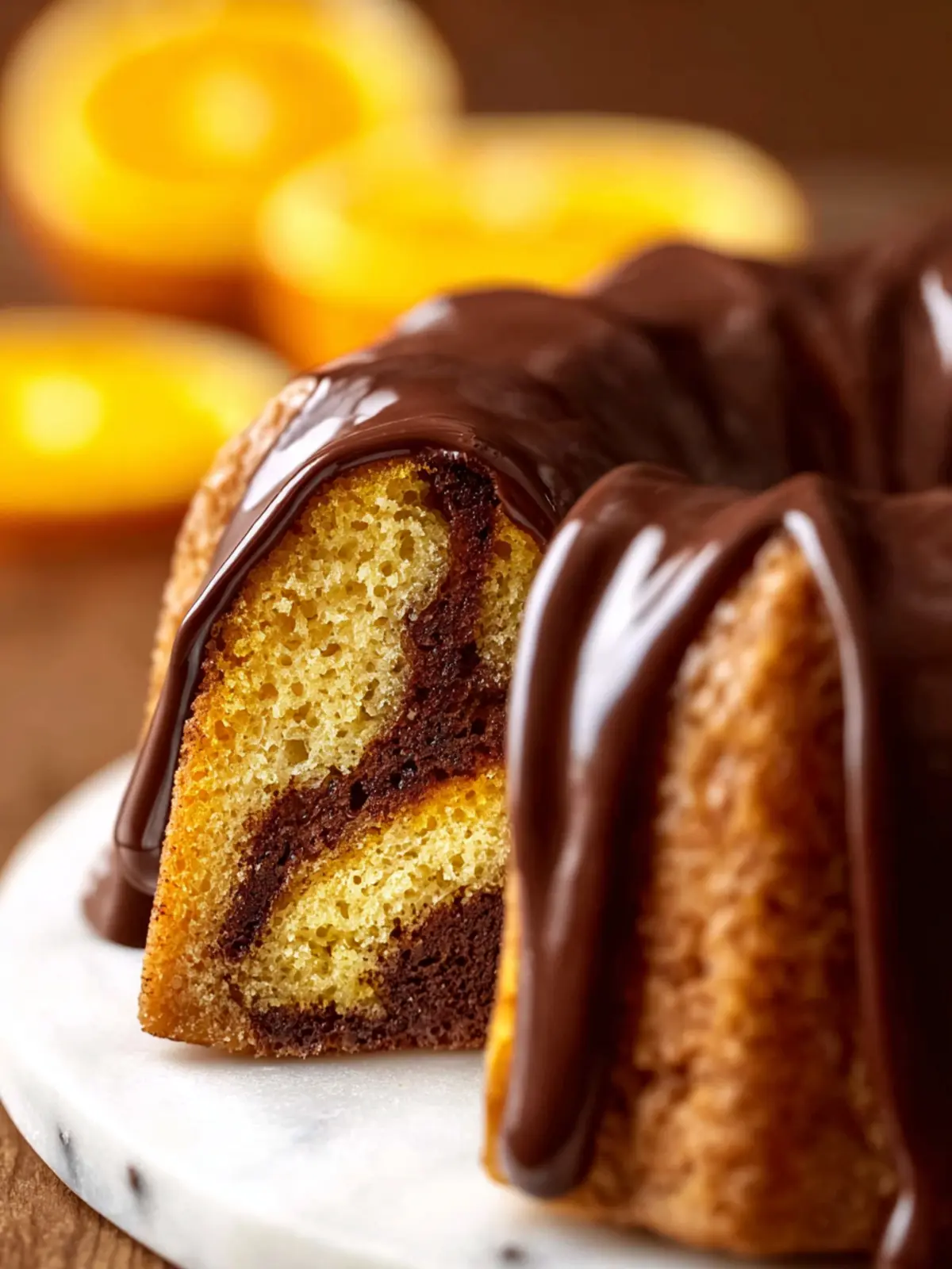 Orange Chocolate Bundt Cake ganache glaze Third Image ktawo8