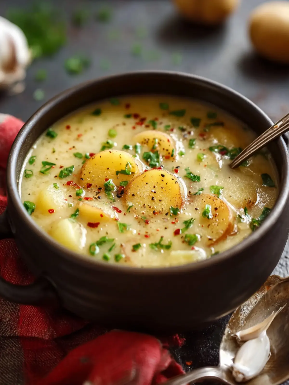 The Best Hangover Cure Garlic Potato Soup Fourth Image ryndpk