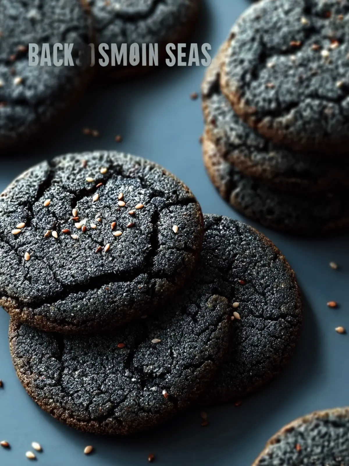 chewy black sesame cookies First Image