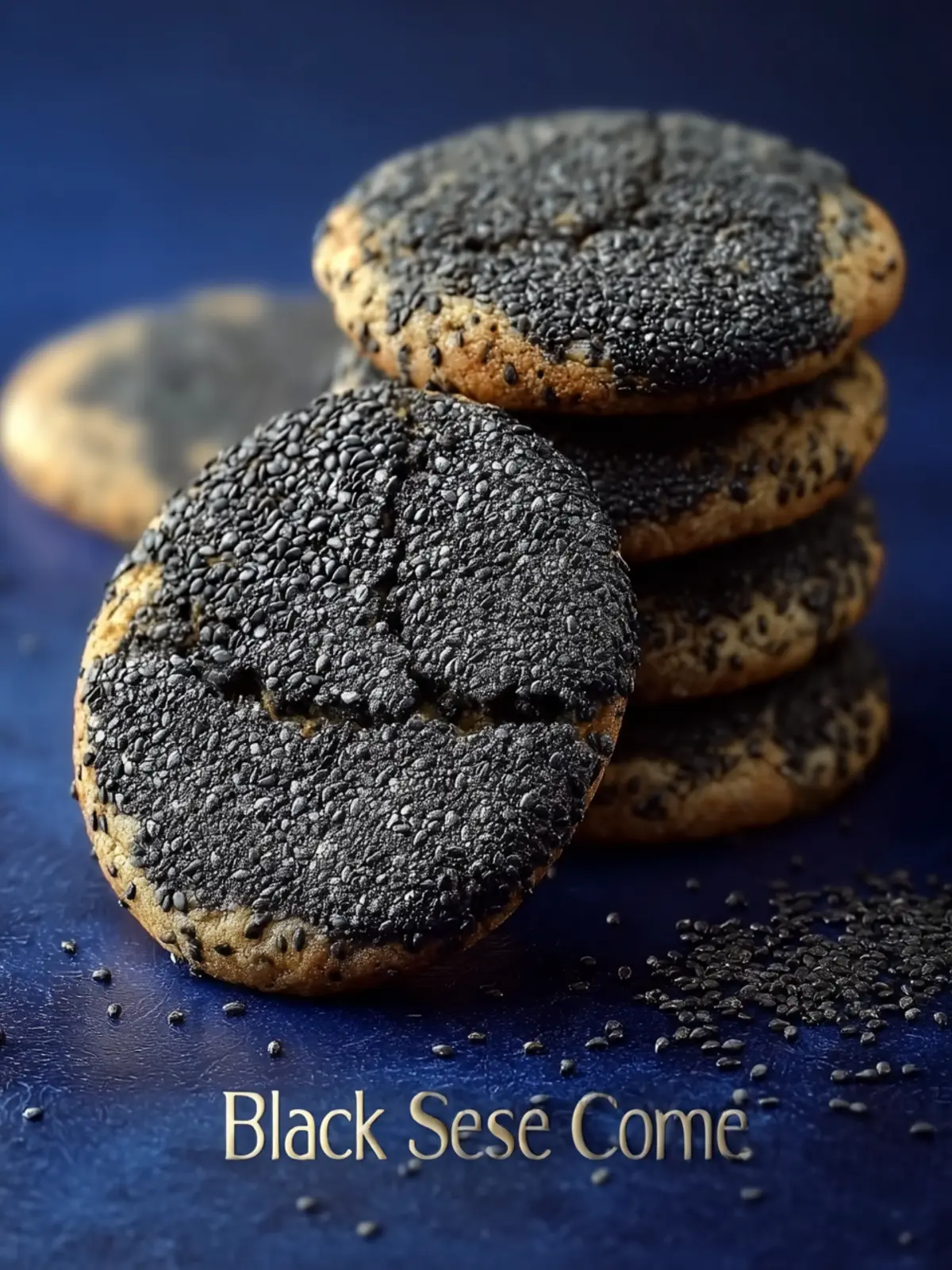 chewy black sesame cookies Third Image bnommk