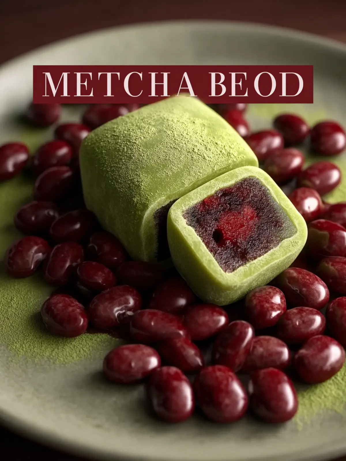matcha mochi with red beans First Image