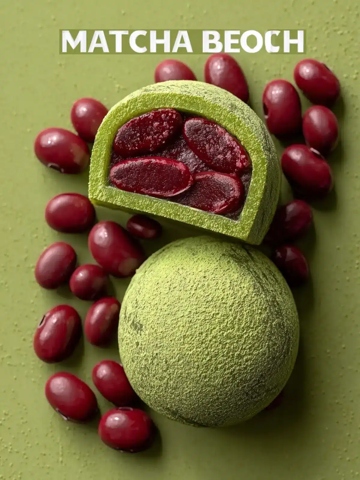 matcha mochi with red beans Fourth Image r3zqmj