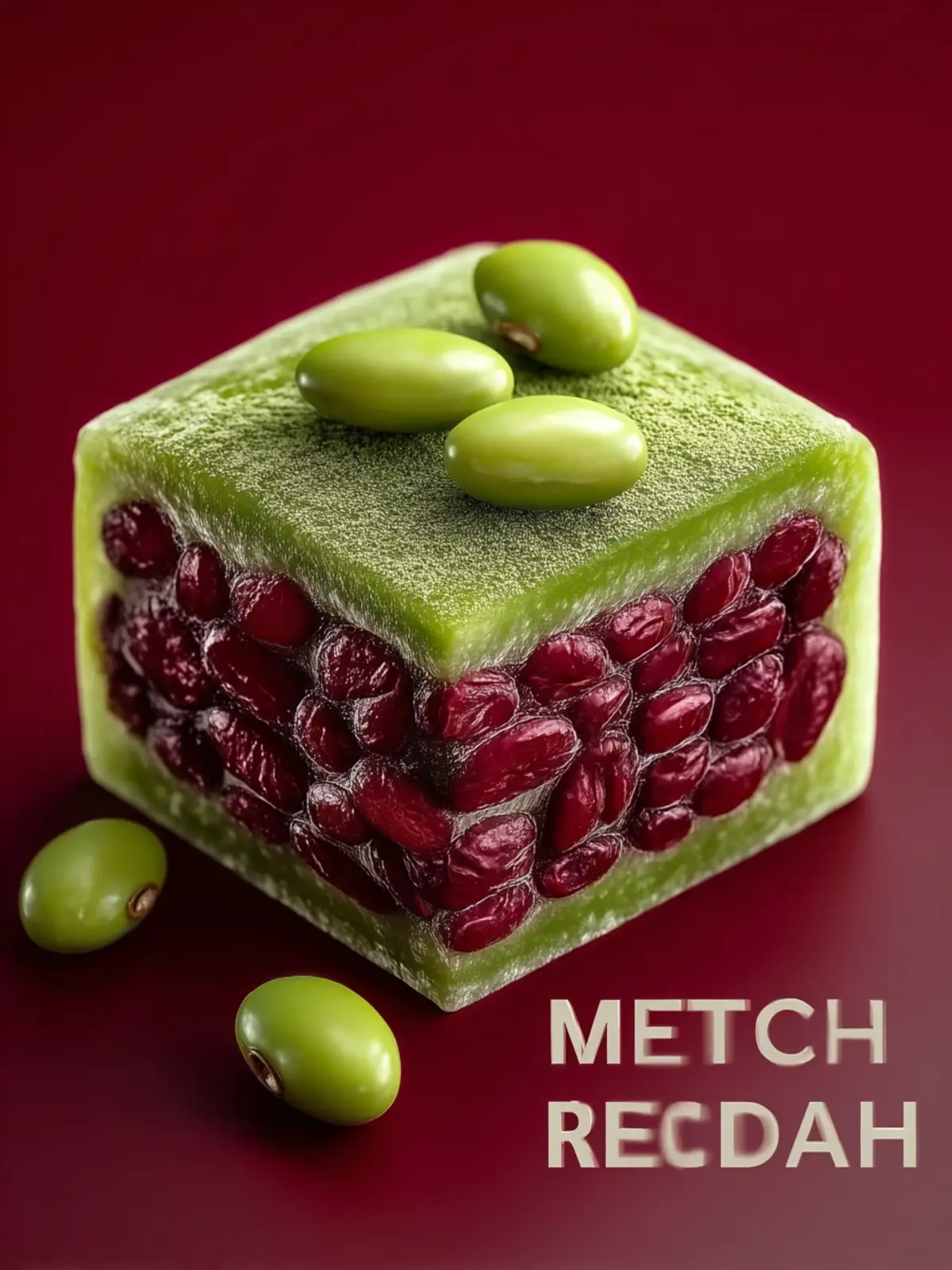 matcha mochi with red beans Second Image lkesi7