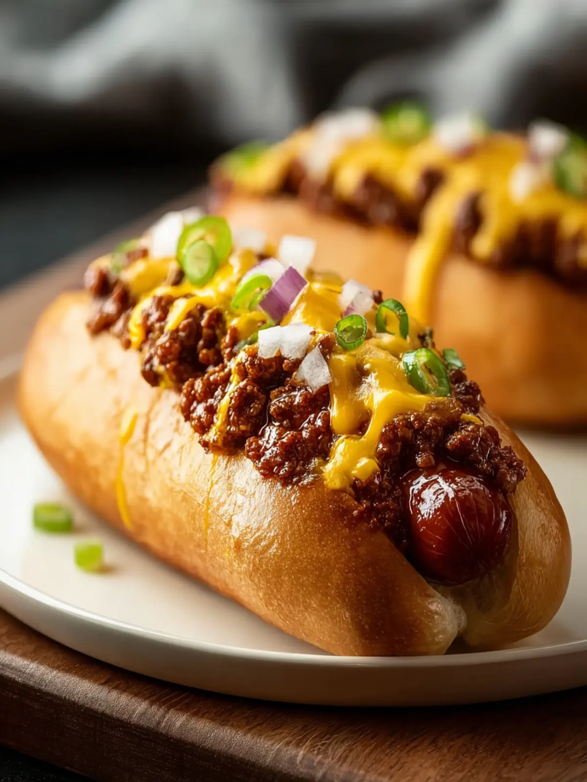 Beef Chili Cheese Hot Dog Buns First Image