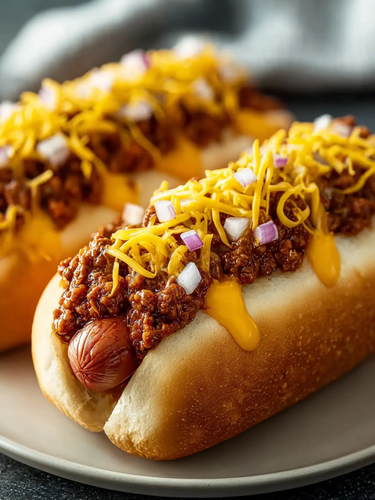 Beef Chili Cheese Hot Dog Buns Fourth Image kvp3mj