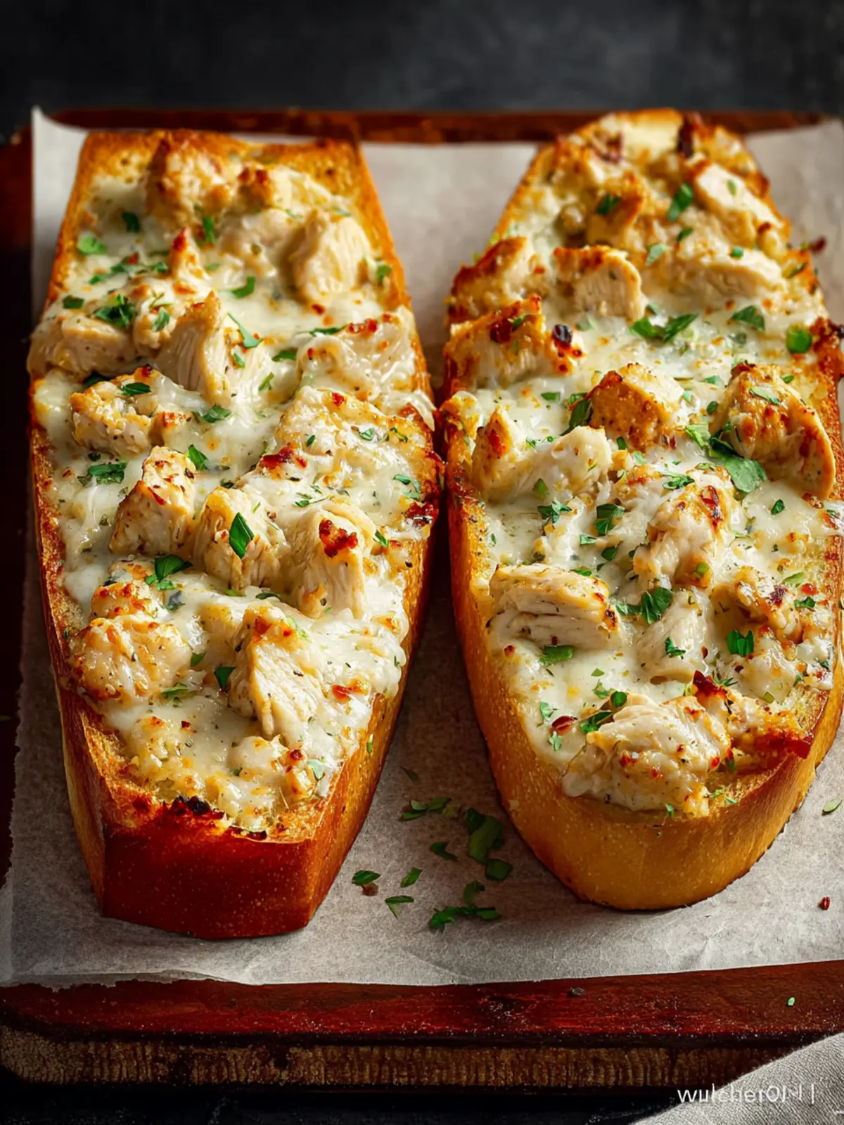 Chicken Alfredo Garlic Bread Fourth Image o5vses