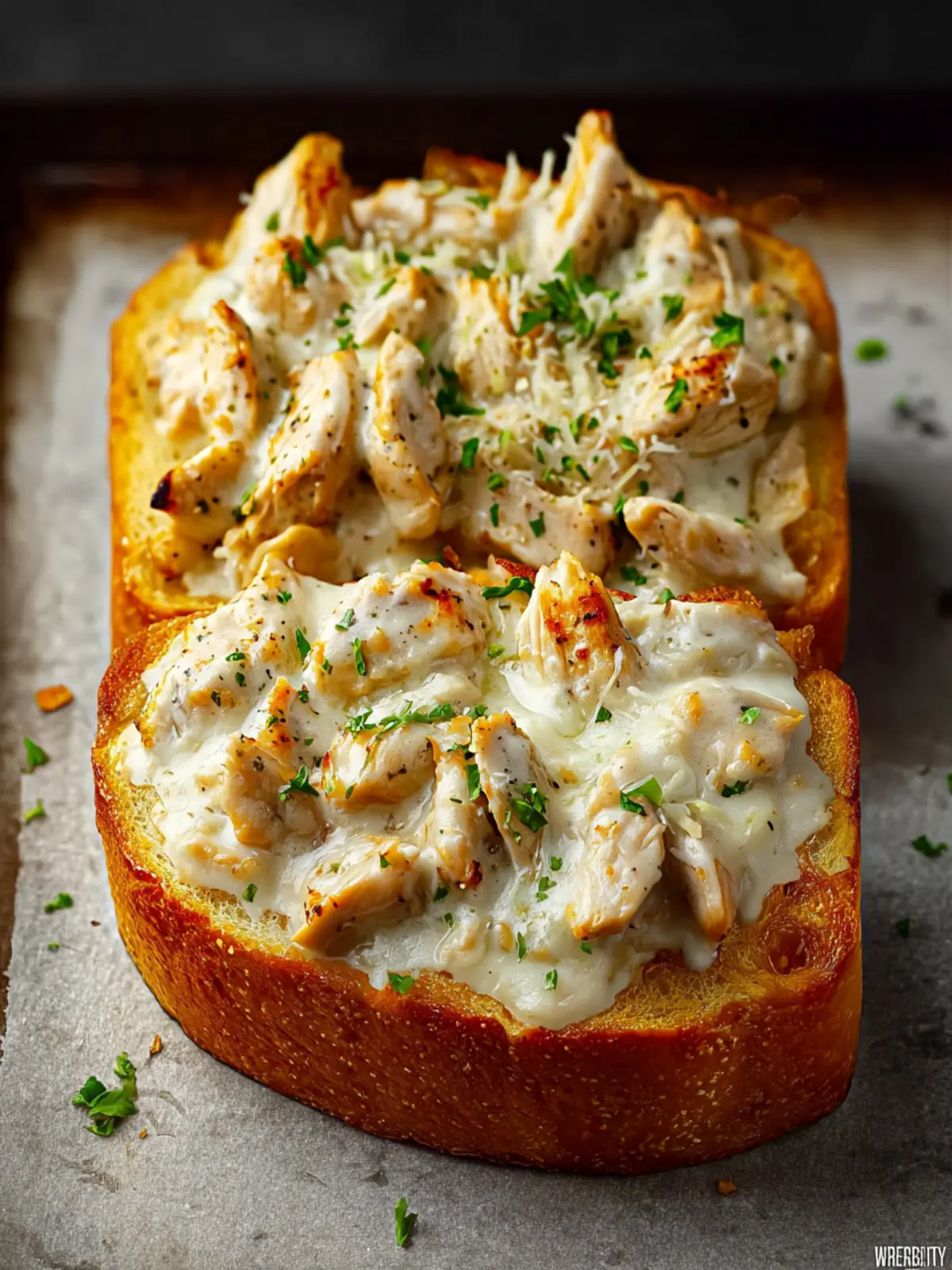Chicken Alfredo Garlic Bread Second Image olbzb1