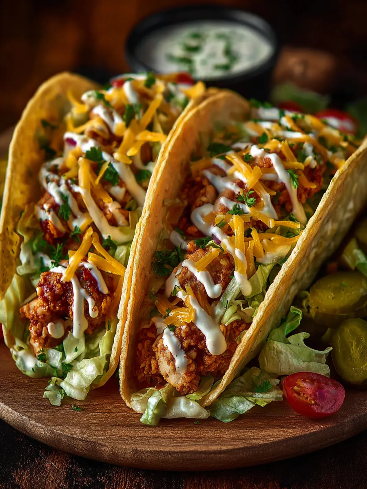 Dill Pickle Ranch Smash Chicken Tacos with Crispy Cheese Third Image iobubk