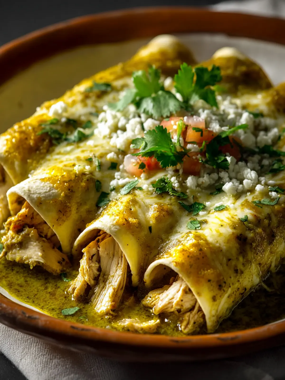 Green Chile Chicken Enchiladas Third Image gkacpb