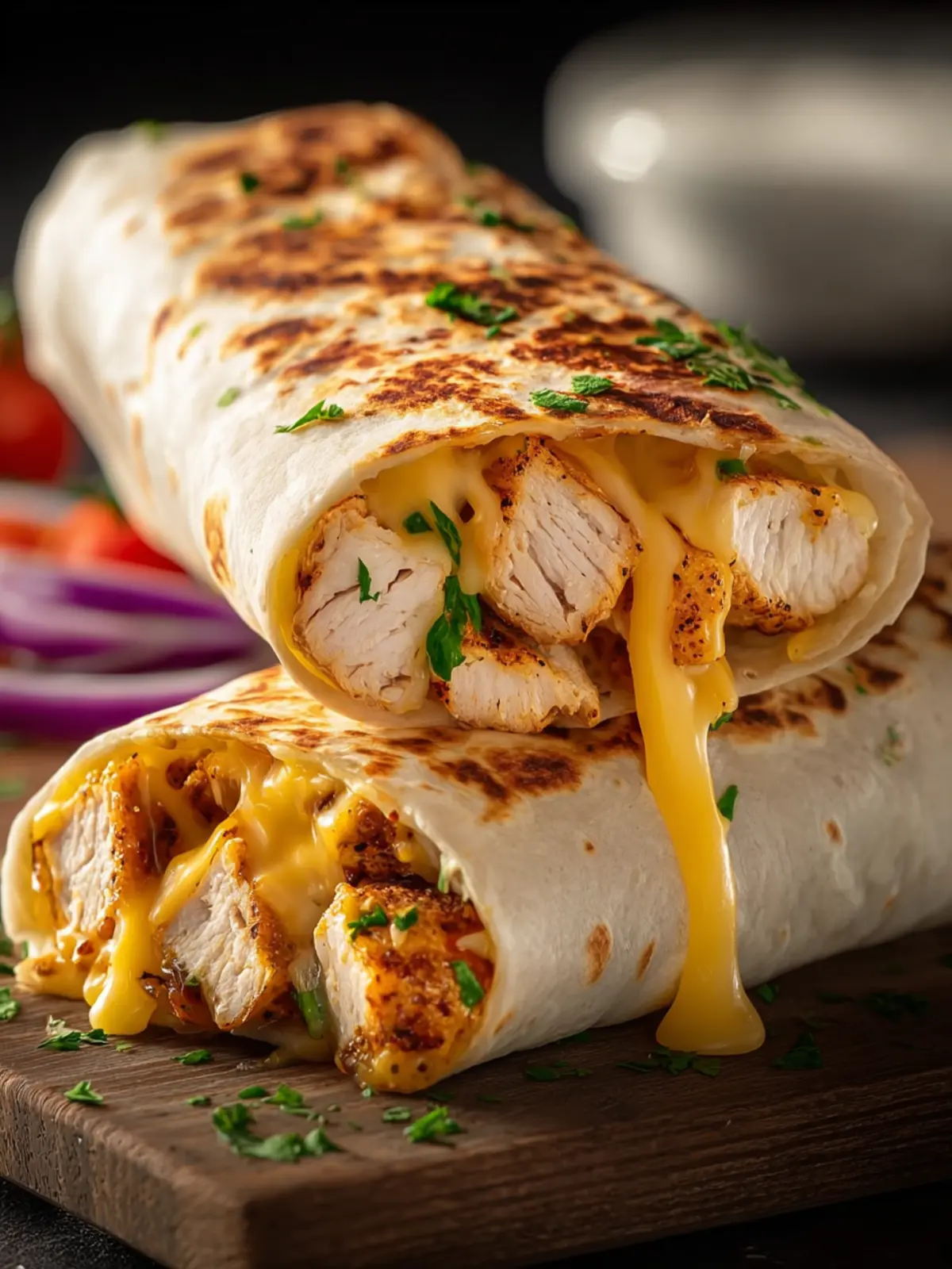 cheesy garlic chicken wraps First Image