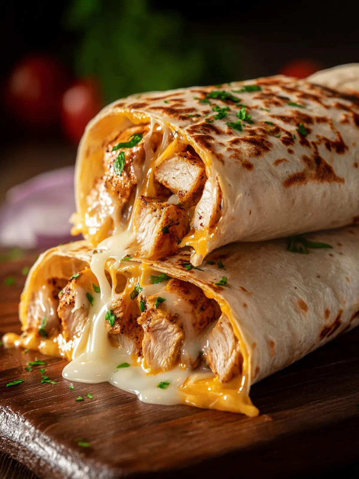 cheesy garlic chicken wraps Fourth Image eyug6v