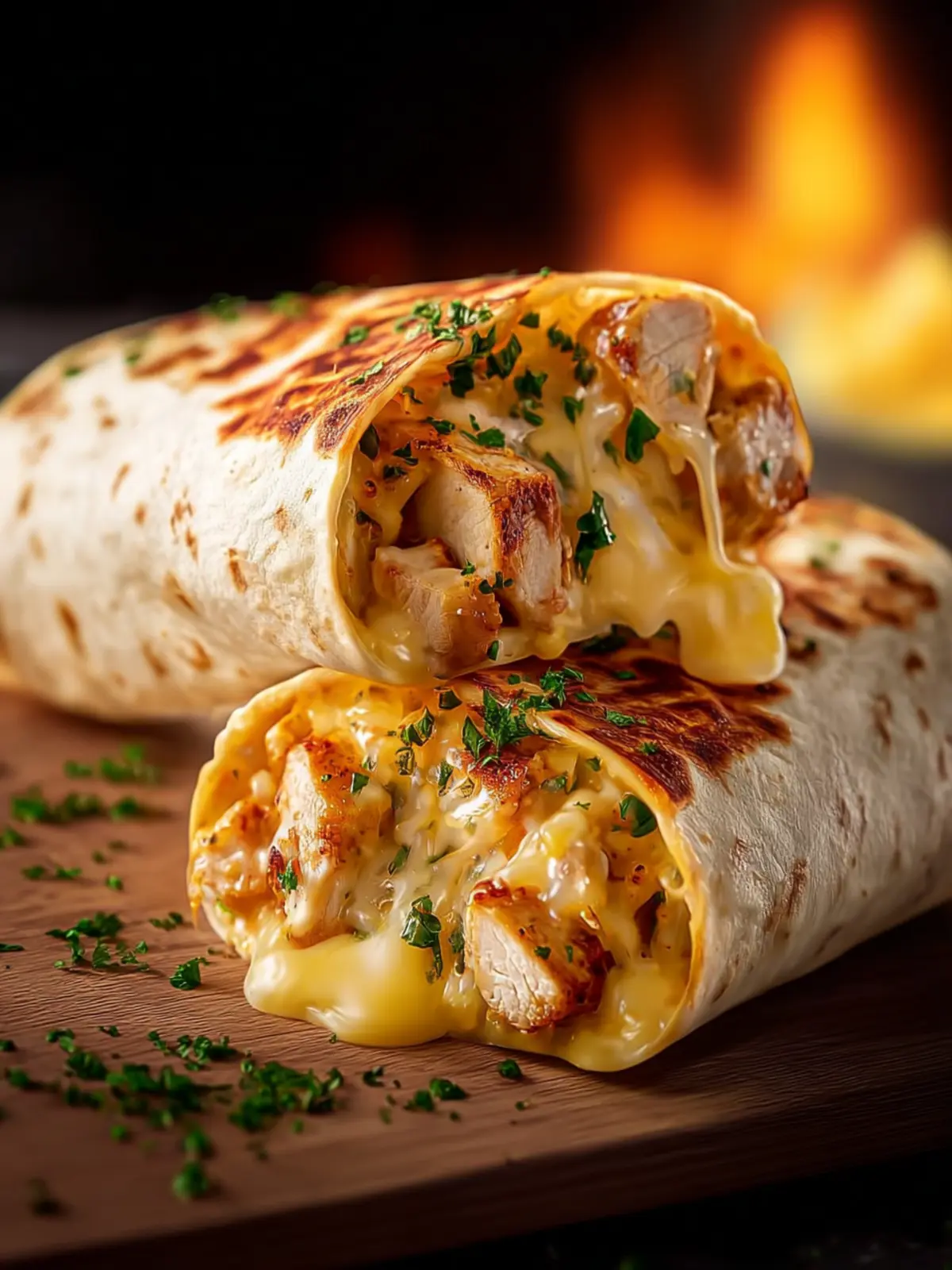 cheesy garlic chicken wraps Second Image zbsgkd