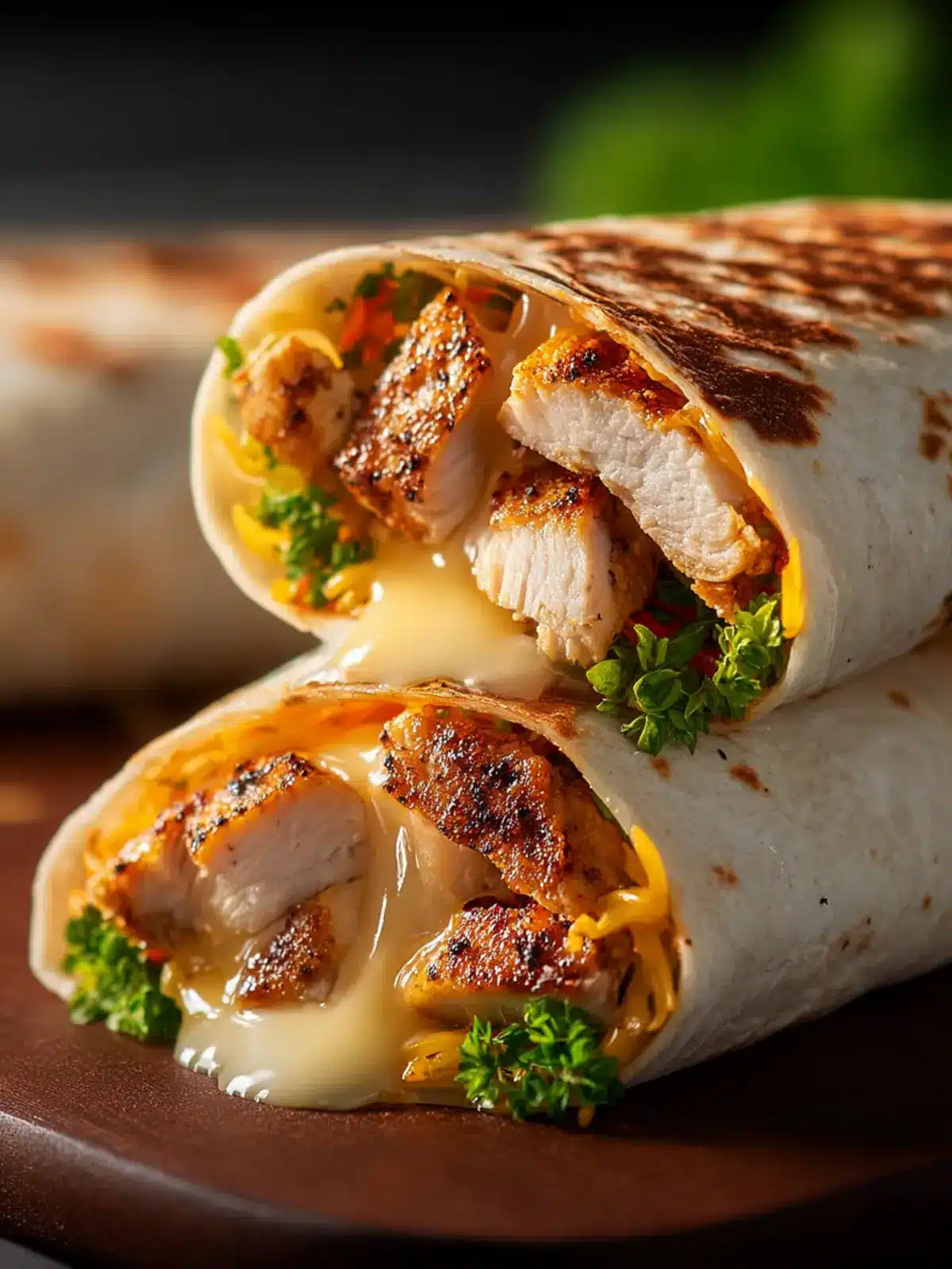 cheesy garlic chicken wraps Third Image wwznjd